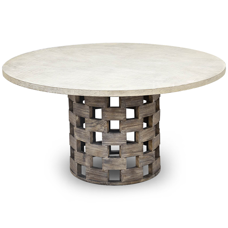 Обеденный стол Wicker Bricks Table Коричневый винтаж Молочный Обеденный стол Wicker Bricks Table Коричневый винтаж Молочный в Кирове | Loft Concept