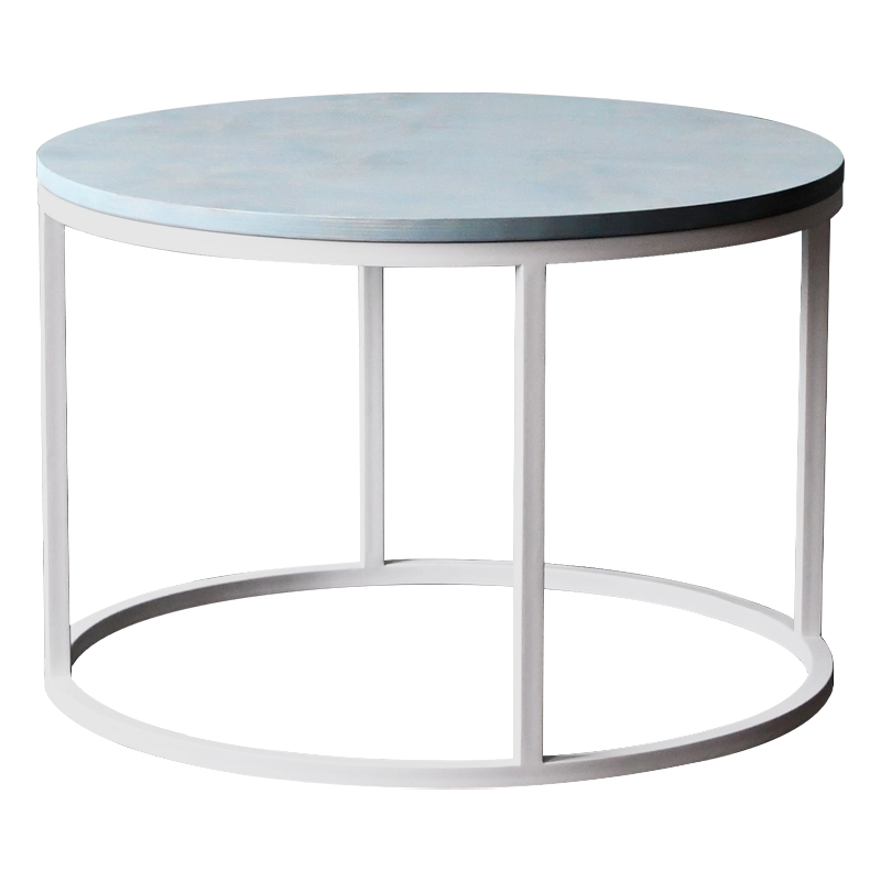 Кофейный стол Joyner Industrial Metal Rust Coffee Table Светло-голубой Белый Кофейный стол Joyner Industrial Metal Rust Coffee Table Светло-голубой Белый в Кирове | Loft Concept