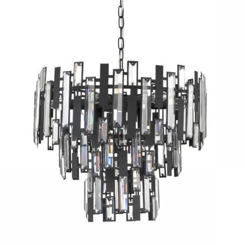Люстра Darkness Chandelier three cascades Черный Прозрачный Люстра Darkness Chandelier three cascades Черный Прозрачный в Кирове | Loft Concept