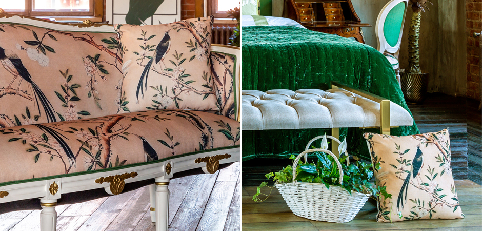 Декоративная подушка Beige and Green Chinoiserie 1 Декоративная подушка Beige and Green Chinoiserie 1 - Loft-Concept в Кирове