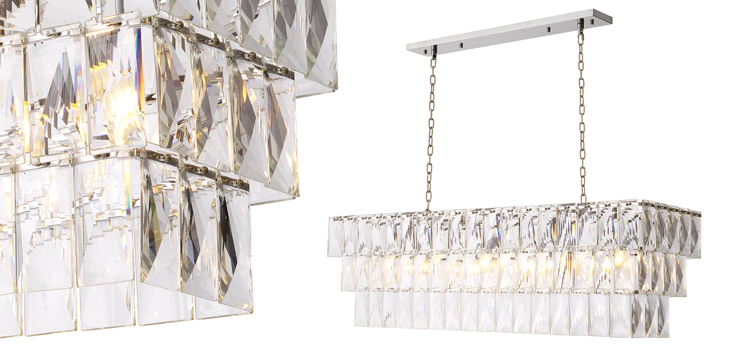 Люстра Eichholtz Chandelier Amazone Rectangular Silver - фото
