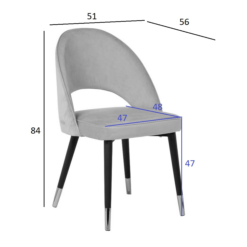 Стул велюровый серо-бежевый Schelde Gray Beige в Кирове