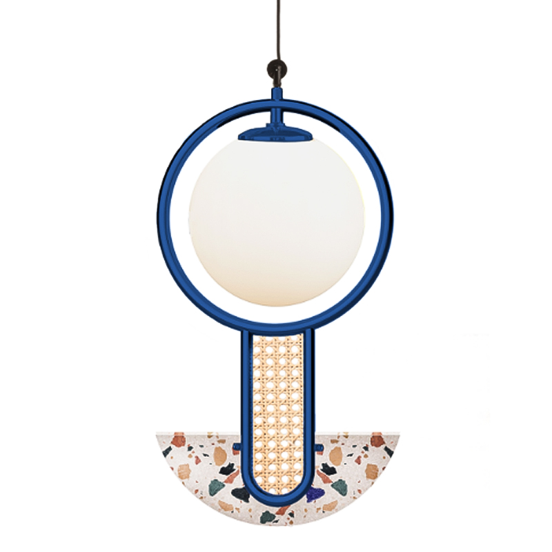 Подвесной Светильник UTU Soulful Lighting FRAME II CIRCULAR Cobalt Синий Белое матовое стекло Бежевый Черный Подвесной Светильник UTU Soulful Lighting FRAME II CIRCULAR Cobalt Синий Белое матовое стекло Бежевый Черный в Кирове | Loft Concept