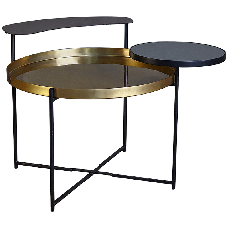 Кофейный стол Rena Round Coffee Table Латунь Черный Кофейный стол Rena Round Coffee Table Латунь Черный в Кирове | Loft Concept