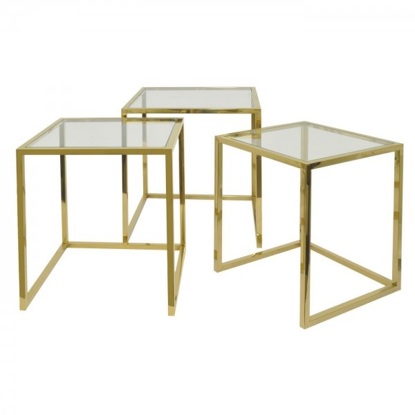 Набор из 3-х столов Goldika Table Глянцевое золото Набор из 3-х столов Goldika Table Глянцевое золото в Кирове | Loft Concept