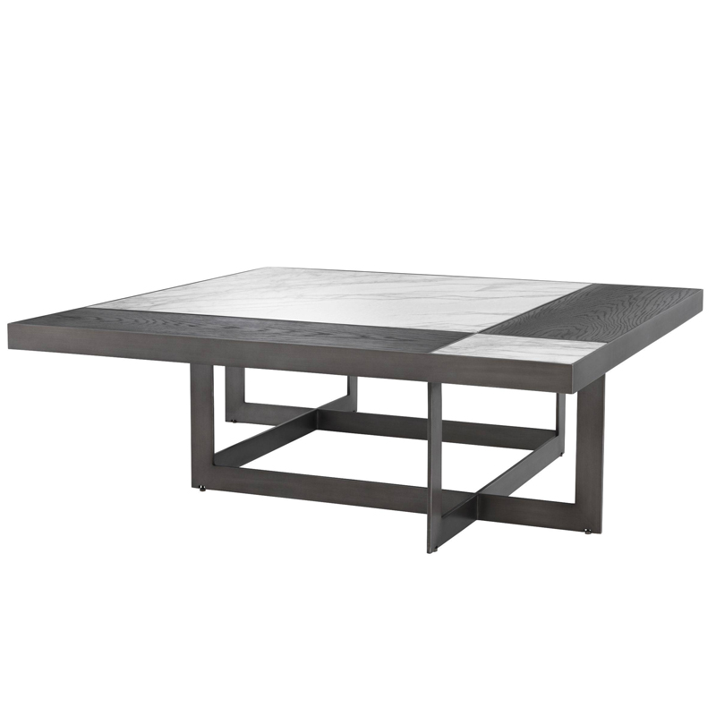 Кофейный стол Eichholtz Coffee Table Hermoza Мокко Белый Мрамор Bianco Темная бронза Кофейный стол Eichholtz Coffee Table Hermoza Мокко Белый Мрамор Bianco Темная бронза в Кирове | Loft Concept