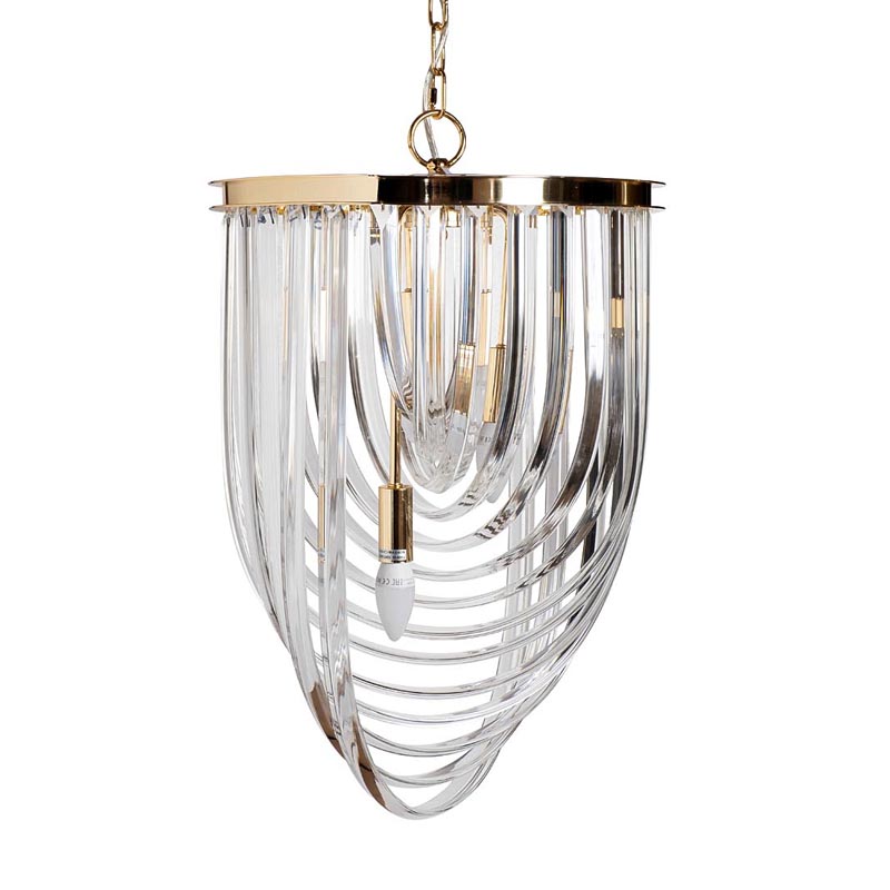 Люстра Retro FROZEN GLASS gold 3 lamp Глянцевое золото Люстра Retro FROZEN GLASS gold 3 lamp Глянцевое золото в Кирове | Loft Concept