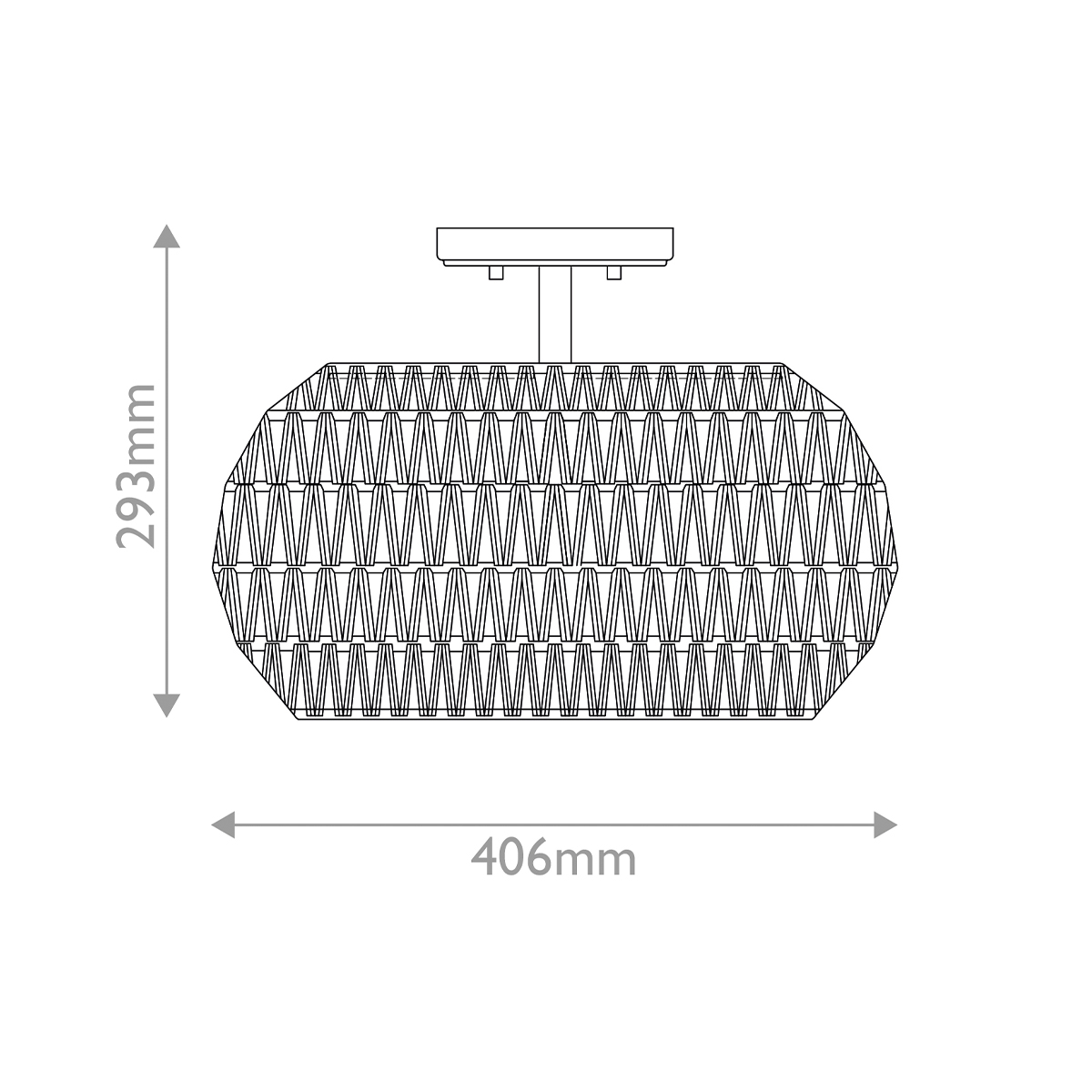Потолочный светильник с плафоном из плетеного джута и черным каркасом Quoizel в Кирове