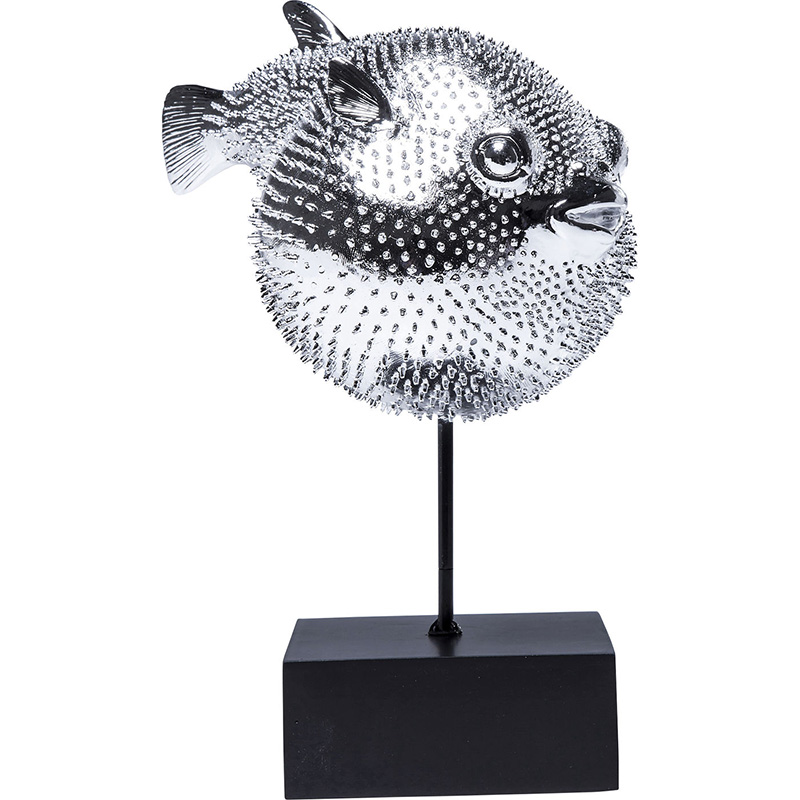 Статуэтка Silver Blowfish Серебряный Черный Статуэтка Silver Blowfish Серебряный Черный в Кирове | Loft Concept