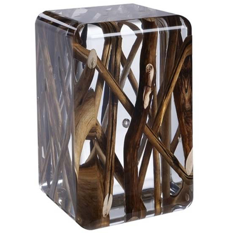 Дизайнерский приставной стол Bout de canape ICE KISIMI Side Table Прозрачный Коричневый в Кирове | Loft Concept 