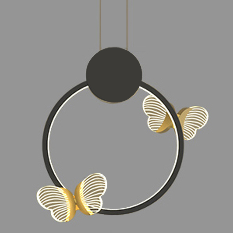 Светильник Butterfly Black Circle Прозрачный Черный Золотой Светильник Butterfly Black Circle Прозрачный Черный Золотой в Кирове | Loft Concept
