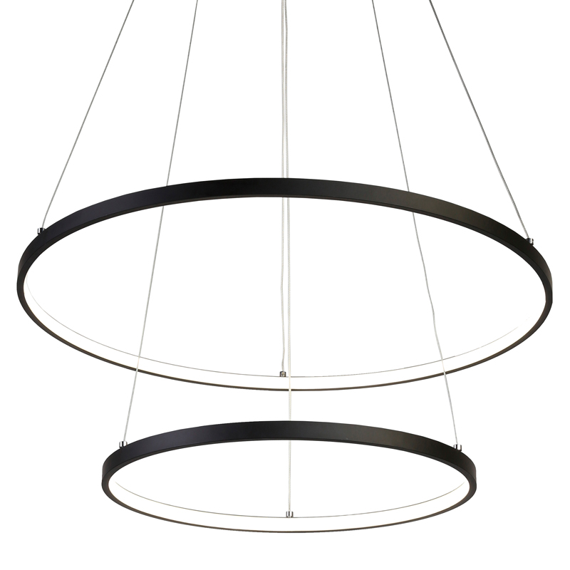 Люстра Ring Horizontal Double black 60+40 Черный Люстра Ring Horizontal Double black 60+40 Черный в Кирове | Loft Concept