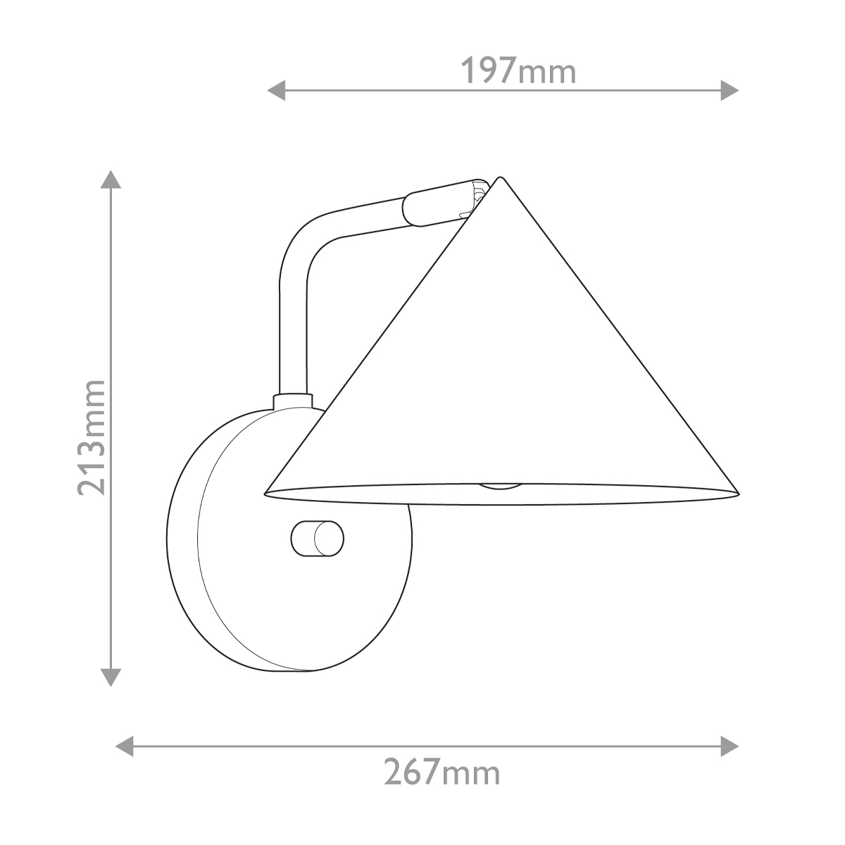 Бра с широким конусным плафоном с золотистой внутренней стороной Alora Mood в Кирове