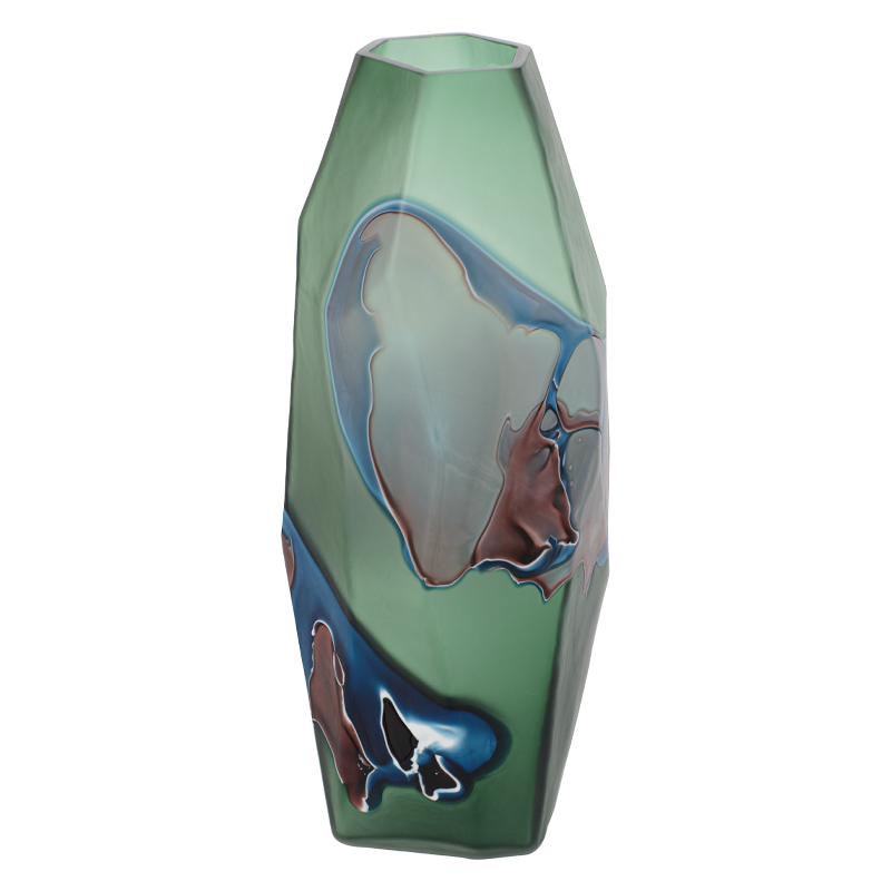 Ваза Polygonal Vase green Зеленый Синий Коричневый Ваза Polygonal Vase green Зеленый Синий Коричневый в Кирове | Loft Concept