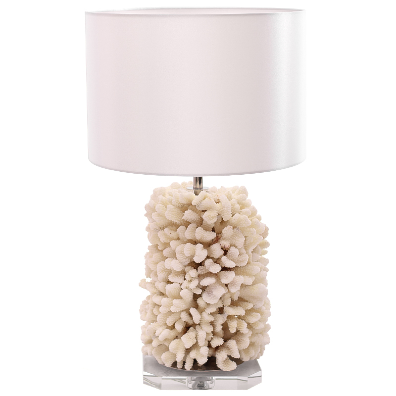 Настольная лампа Beige Coral Table Lamp с абажуром Бежевый Белый Прозрачный Настольная лампа Beige Coral Table Lamp с абажуром Бежевый Белый Прозрачный в Кирове | Loft Concept
