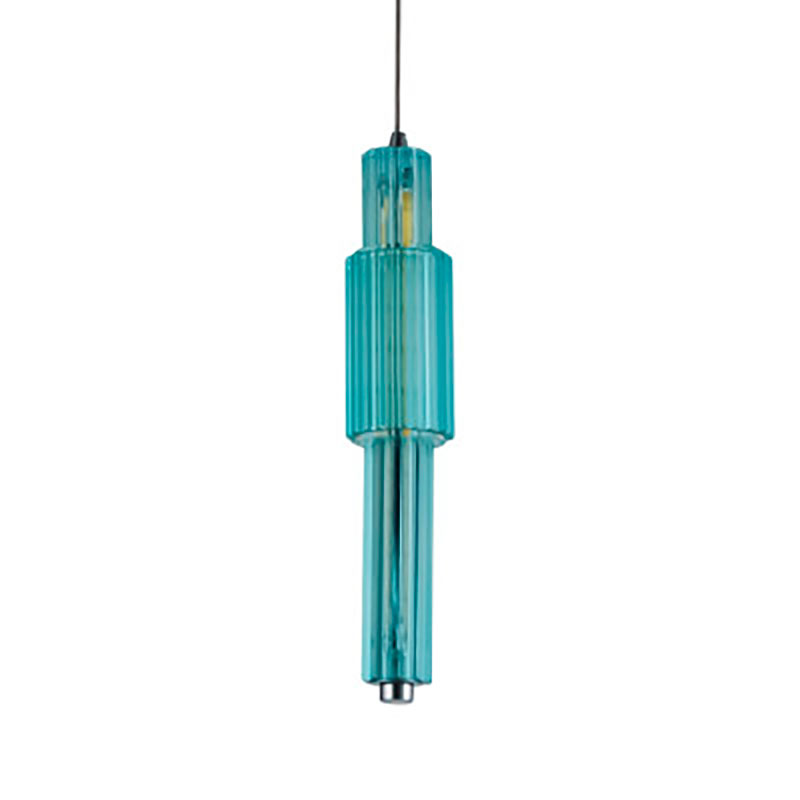 Светильник с вертикальным узким плафоном Fuse Crystal Blue Хром Синий в Кирове | Loft Concept 