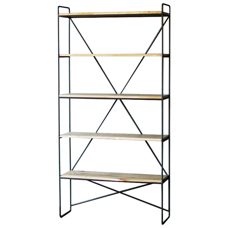 Стеллаж Hart Industrial Metal Rust Rack Черный Древесина Стеллаж Hart Industrial Metal Rust Rack Черный Древесина в Кирове | Loft Concept