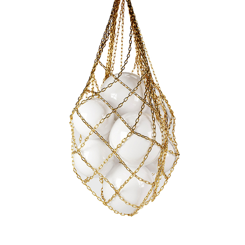 Люстра HELMI SUSPENSION CHANDELIER Глянцевое золото Белое матовое стекло Люстра HELMI SUSPENSION CHANDELIER Глянцевое золото Белое матовое стекло в Кирове | Loft Concept