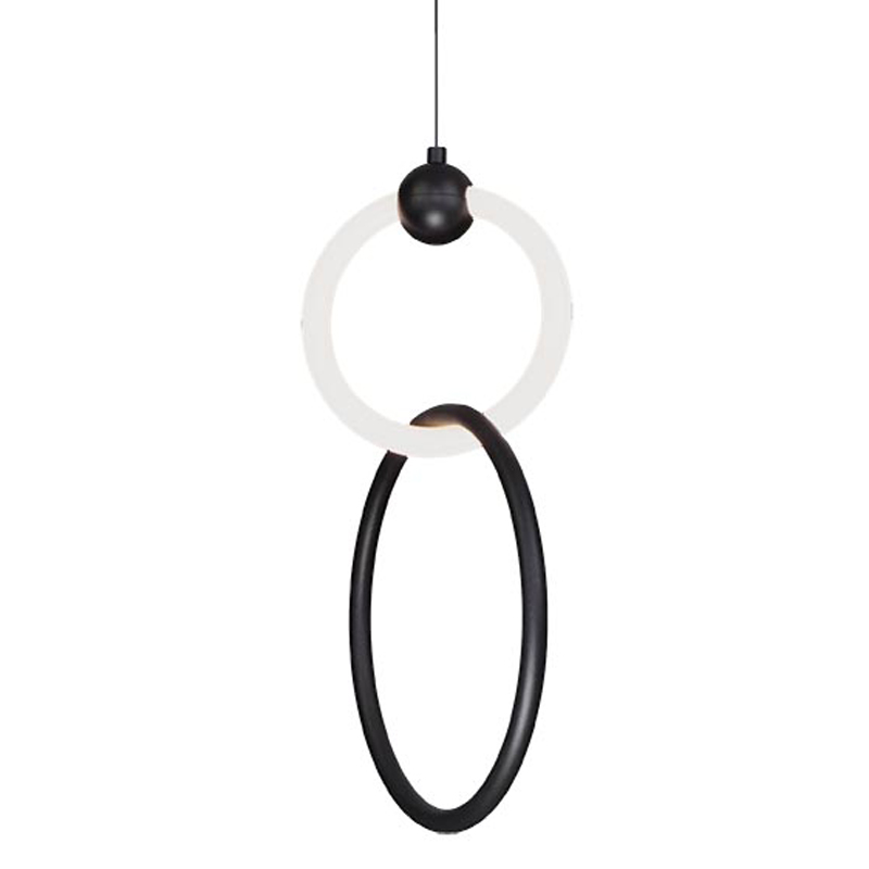 Подвесной светильник double RING LIGHT Черный Белый Подвесной светильник double RING LIGHT Черный Белый в Кирове | Loft Concept