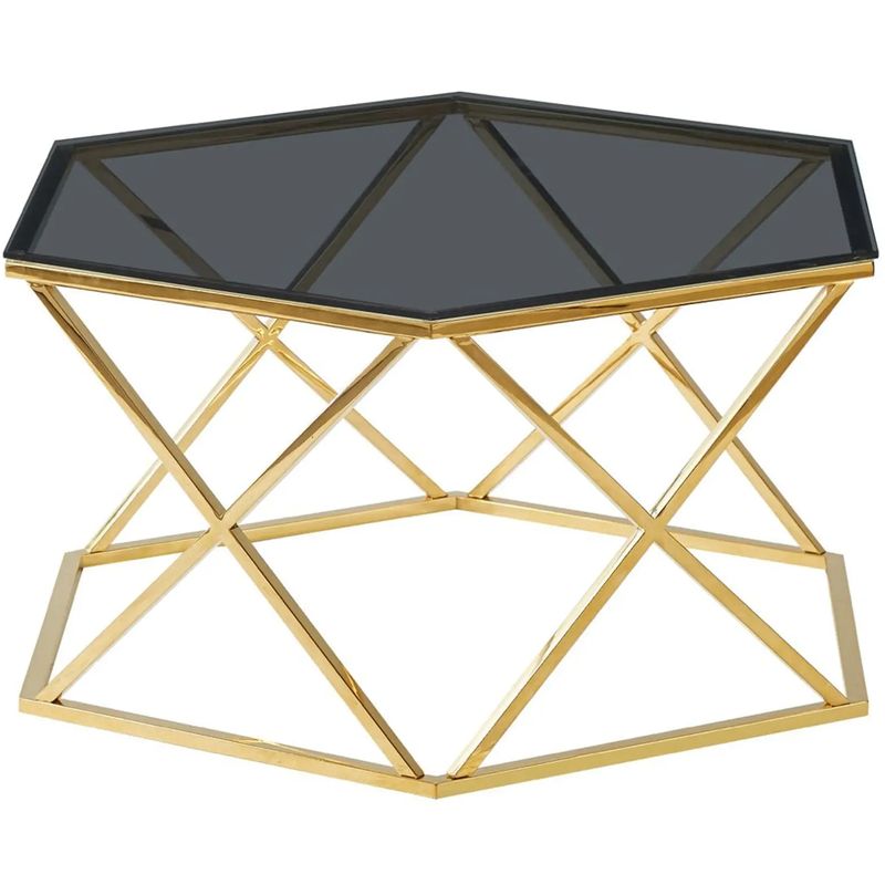 Столик кофейный Ormando Collection Gold №1 Глянцевое золото Стекло Смок Столик кофейный Ormando Collection Gold №1 Глянцевое золото Стекло Смок в Кирове | Loft Concept