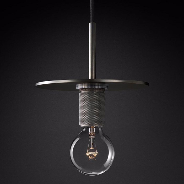 Подвесной светильник RH Utilitaire Disk Shade Pendant Black Темная бронза Прозрачное Стекло Подвесной светильник RH Utilitaire Disk Shade Pendant Black Темная бронза Прозрачное Стекло в Кирове | Loft Concept