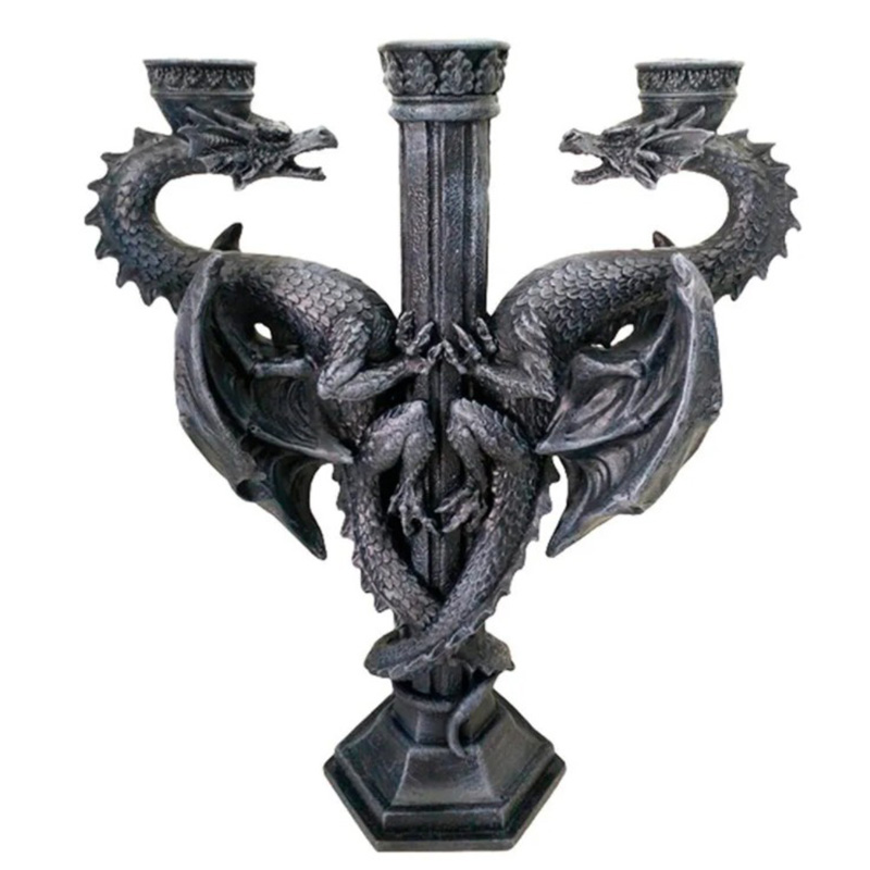 Подсвечник Two Dragons Candlestick Черный Подсвечник Two Dragons Candlestick Черный в Кирове | Loft Concept