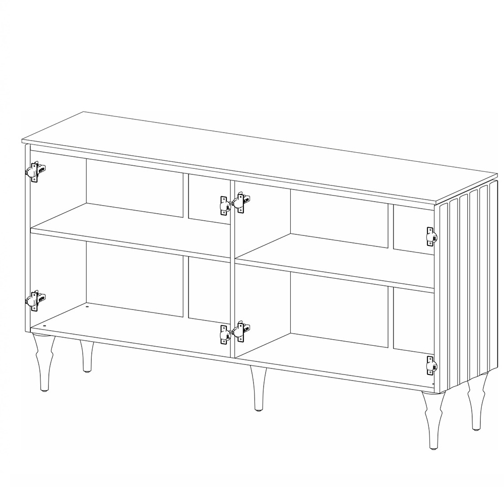 Консоль четырёхдверная с белым рельефным фасадом Expanses of Beauty в Кирове