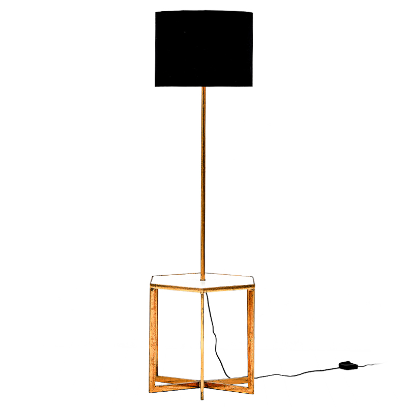 Напольная лампа Steno Floor lamp Белый Черный Винтажное глянцевое золото с состаренным эффектом Напольная лампа Steno Floor lamp Белый Черный Винтажное глянцевое золото с состаренным эффектом в Кирове | Loft Concept