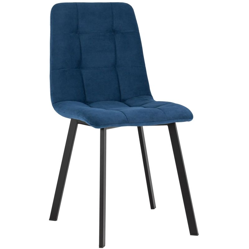 Стул NANCY S Chair Синий Велюр Синий Черный Стул NANCY S Chair Синий Велюр Синий Черный в Кирове | Loft Concept