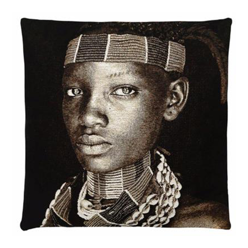 Декоративная Подушка Hamar Lady Ethiopia Черный Серый Декоративная Подушка Hamar Lady Ethiopia Черный Серый в Кирове | Loft Concept