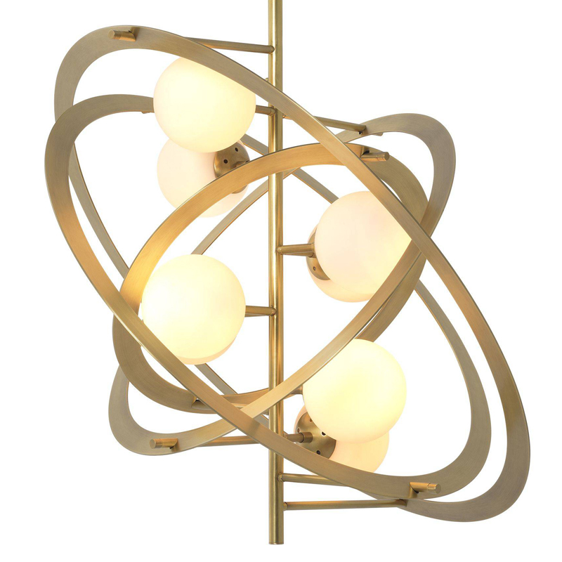 Люстра Eichholtz Chandelier Space Латунь Античная полированная Белый Люстра Eichholtz Chandelier Space Латунь Античная полированная Белый в Кирове | Loft Concept