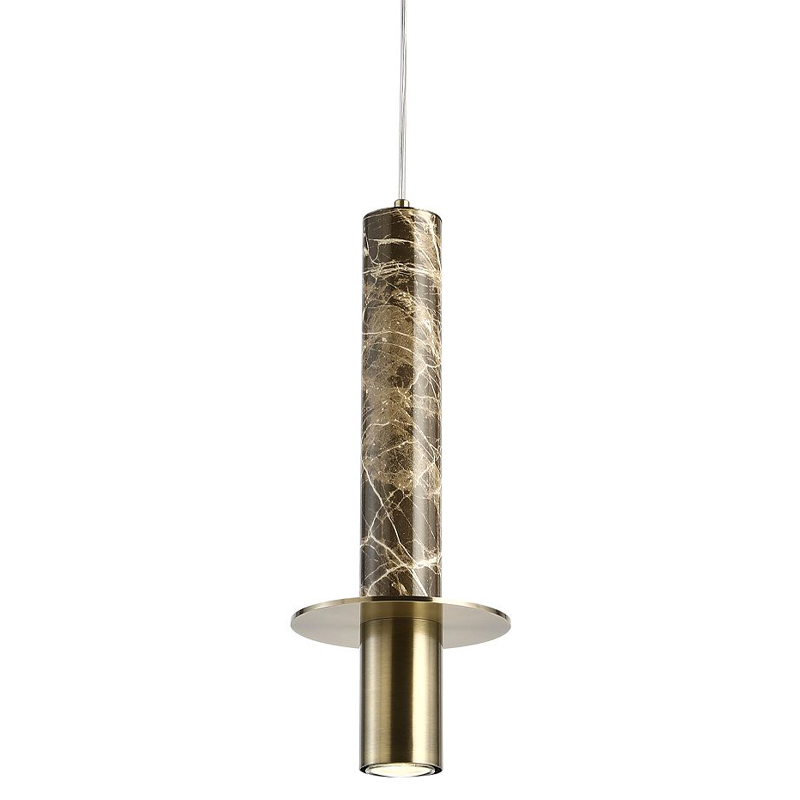 Подвесной светильник с декором под коричневый мрамор Shaw Marble Brass Латунь Коричневый Подвесной светильник с декором под коричневый мрамор Shaw Marble Brass Латунь Коричневый в Кирове | Loft Concept