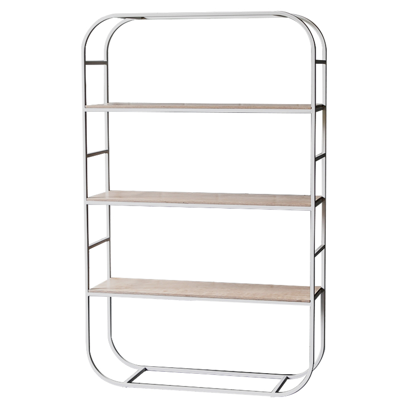 Стеллаж Parson Industrial Metal Rust Rack Белый Древесина Стеллаж Parson Industrial Metal Rust Rack Белый Древесина в Кирове | Loft Concept