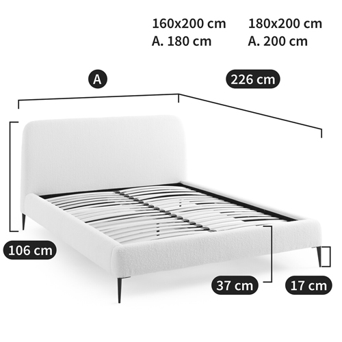 Кровать с обивкой букле Wanda Boucle Bed Кровать с обивкой букле Wanda Boucle Bed в Кирове