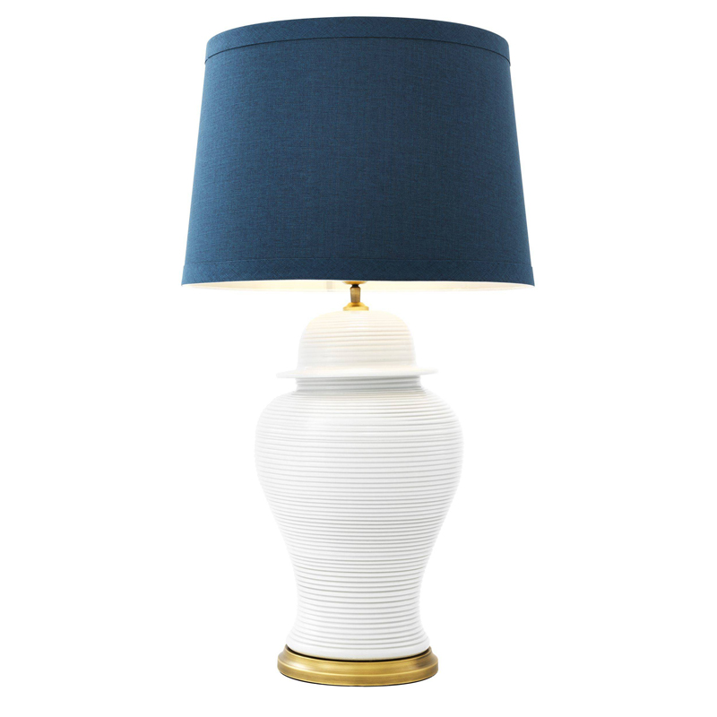 Настольная лампа Eichholtz Table Lamp Celestine Белый Синий Латунь Античная полированная Настольная лампа Eichholtz Table Lamp Celestine Белый Синий Латунь Античная полированная в Кирове | Loft Concept