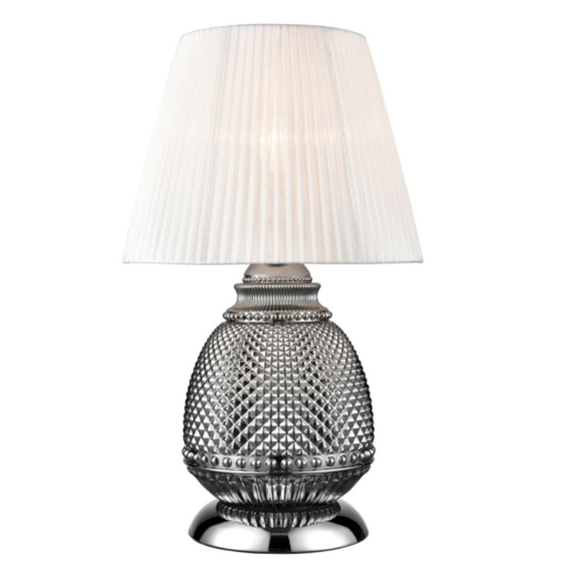 Настольная лампа Gloria Chrome Table Lamp Темный хром Белый Настольная лампа Gloria Chrome Table Lamp Темный хром Белый в Кирове | Loft Concept