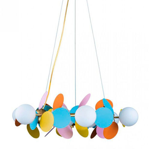 Люстра MATISSE Chandelier circle multicolor диаметр 70 Мульти Золотой Люстра MATISSE Chandelier circle multicolor диаметр 70 Мульти Золотой в Кирове | Loft Concept