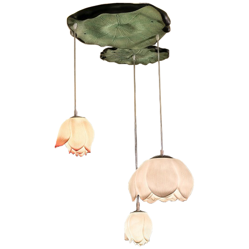 Люстра Lotus Buds Chandelier Белый Розовый пастельный Зеленый шалфей Люстра Lotus Buds Chandelier Белый Розовый пастельный Зеленый шалфей в Кирове | Loft Concept