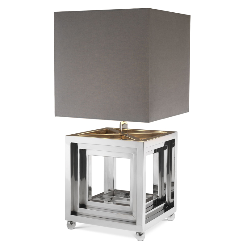 Настольная лампа Eichholtz Table Lamp Bellagio Никель Серый Настольная лампа Eichholtz Table Lamp Bellagio Никель Серый в Кирове | Loft Concept