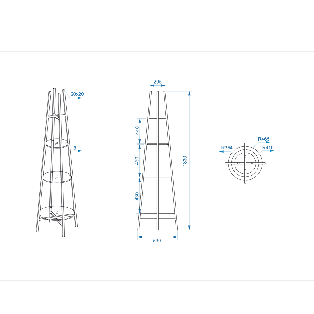 Стеллаж конусообразный с прозрачными стеклянными полками Tower Стеллаж конусообразный с прозрачными стеклянными полками Tower в Кирове