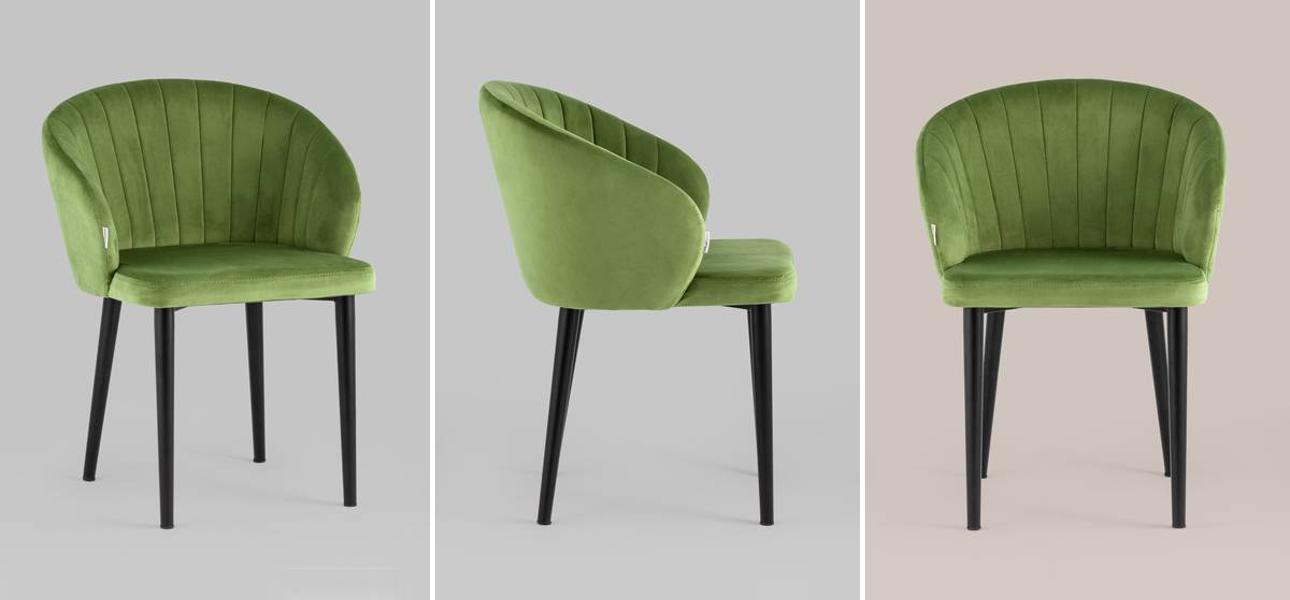 Стул Balsari Chair Велюр Зеленый Лайм - фото
