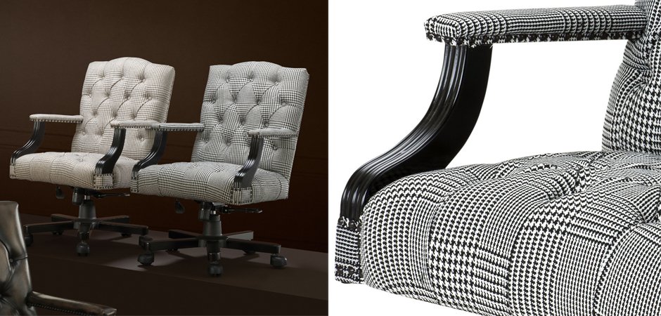 Офисное кресло Eichholtz Desk Chair Burchell black & white Офисное кресло Eichholtz Desk Chair Burchell black & white - Loft-Concept в Кирове