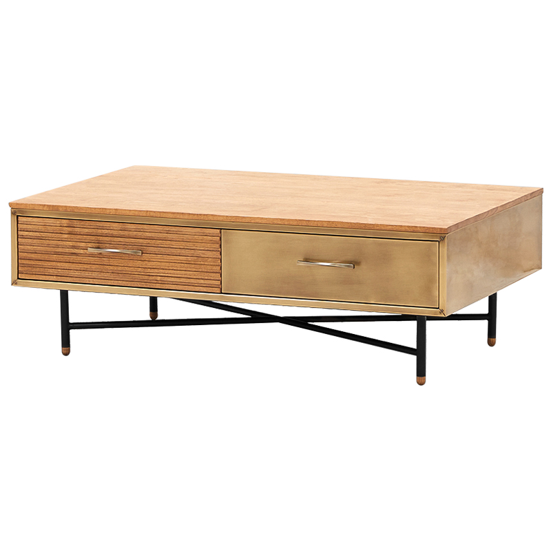 Кофейный стол Massy Coffee Table Древесина Латунь Черный в Кирове | Loft Concept 
