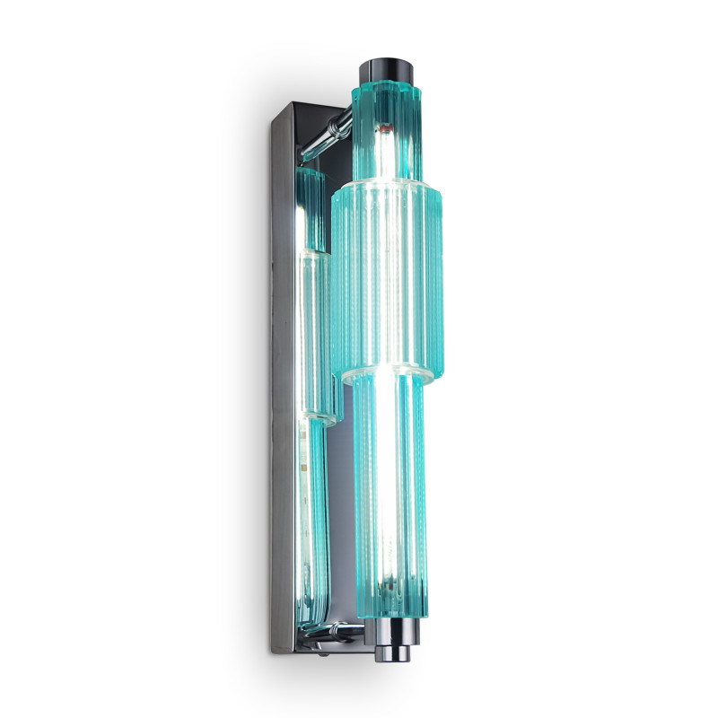 Бра с вертикальным узким плафоном Fuse Crystal Blue Хром Синий в Кирове | Loft Concept 