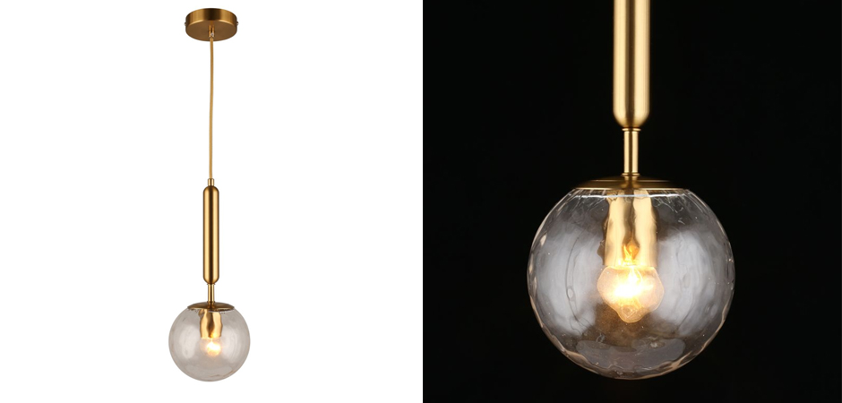 Подвесной светильник Bubble Glass с рельефным стеклом Подвесной светильник Bubble Glass с рельефным стеклом - Loft-Concept в Кирове