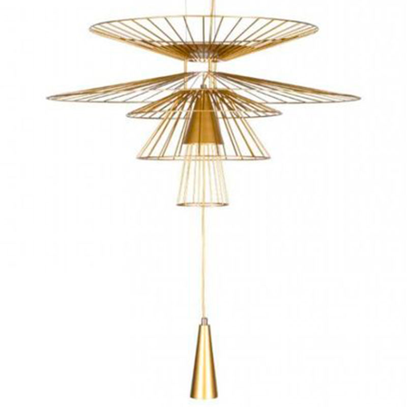 Люстра с металлическим плафоном Shade Metal Chandelier 100 см Золотой Люстра с металлическим плафоном Shade Metal Chandelier 100 см Золотой в Кирове | Loft Concept