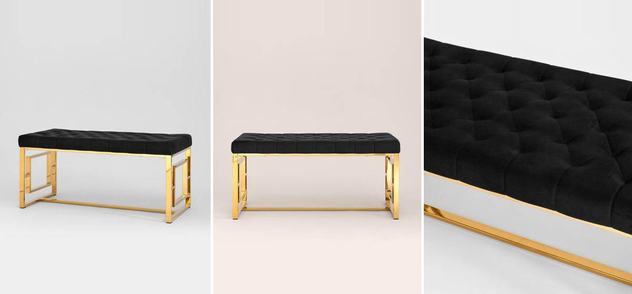 Банкетка Milan черный велюр - фото