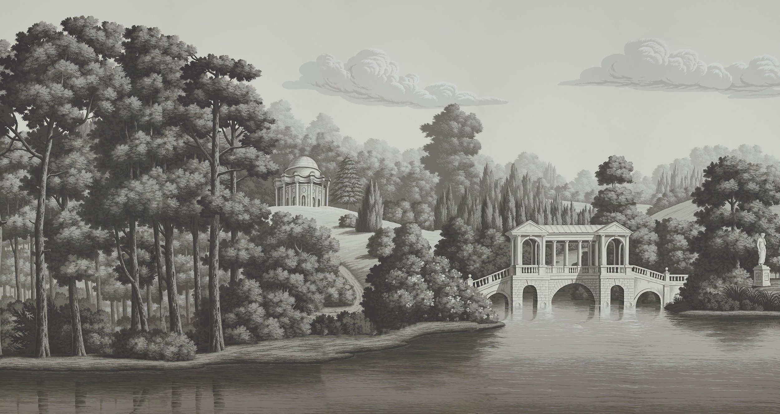 Обои ручная роспись English Landscape Eau Forte on scenic paper Обои ручная роспись English Landscape Eau Forte on scenic paper - постер Loft-Concept в Кирове