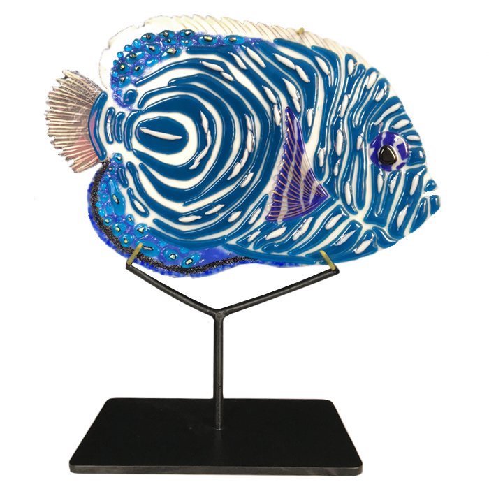 Статуэтка на подставке Blue Fish Синий Черный Статуэтка на подставке Blue Fish Синий Черный в Кирове | Loft Concept