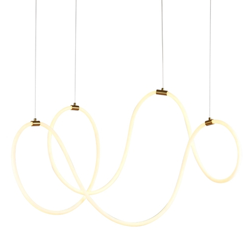 Подвесной светильник с плавными светодиодными линиями Luke Lampco Tracer Lamp Медь Белый Черный в Кирове | Loft Concept 